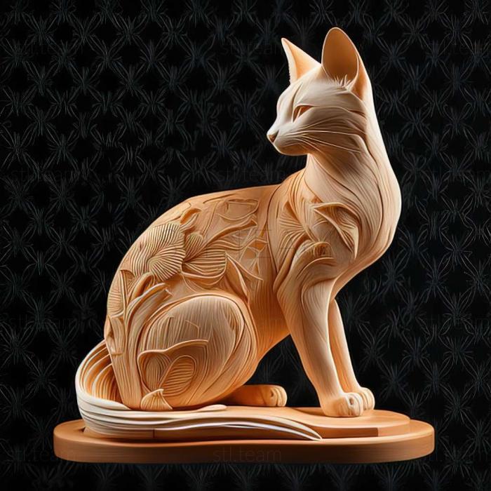 3D model Japanese Bobtail cat (STL)